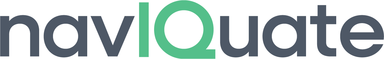 Logo of 'naviquate' with dark gray text except for the green stylized letters 'IQ', conveying a modern and professional tone